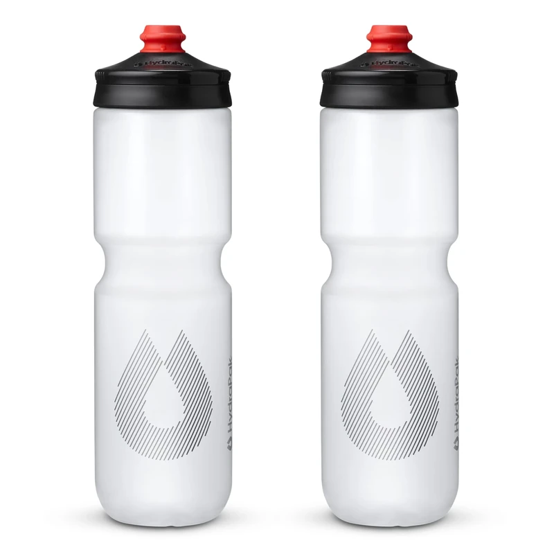 HydraPak | Polar Bottle - Breakaway Surge Lightweight Bike Water Bottle 2-Pack - High Flow, Cycling & Sports Squeeze Bottle (Clear, 880ml / 30oz)