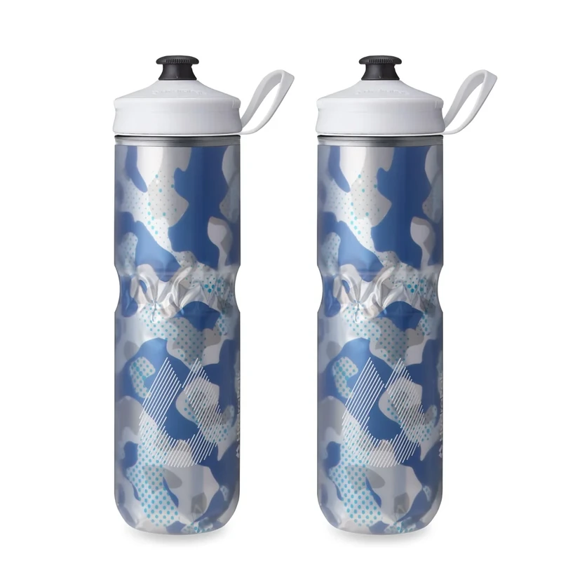 HydraPak | Polar Bottle - Polar Sport Insulated Water Bottle 2-Pack - BPA-Free, Sport & Bike Squeeze Bottle with Handle (Contender Blue, 700ml / 24oz)