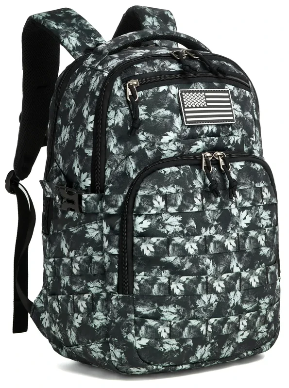 Wotony Military tactical backpack, backpack for men black small school tactical assault bag (gray maple, 18.5 inch)