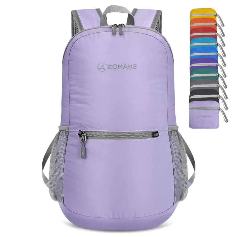 ZOMAKE Ultra Lightweight Hiking Backpack 20L - Packable Small Backpacks Water Resistant Daypack for Women Men(Lavender)