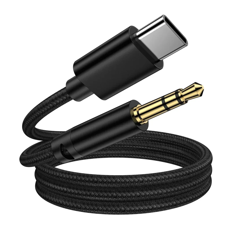 Samsung USB C to 3.5mm Audio Jack Cable for Samsung Galaxy A17/A16/A36/A56/A26/S25 Egde/S24 Ultra/S23/S22/S21 3FT Type C to Headphone Adapter Braided Aux Car Stereo Cord for iPhone 17 16 Pro Max/16e