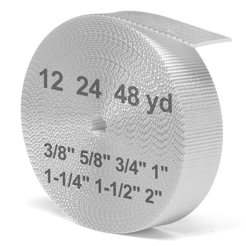 BEYOURD Webbing, Heavy Duty Webbing Straps, Extra Thick Flat Strapping for Outdoor DIY Gear Repair, White (1" x 12 Yard)