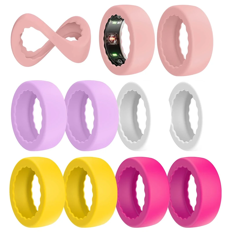 BO&DQQ 10 Pack Ring Cover Compatible with Oura Ring Gen 4/4 Ceramic,Gen 3 Horizon/Heritage, Anti-Scratch Elastic Silicone Protector Case for ULTRAHUMAN Ring AIR/RingConn Gen 2/Air