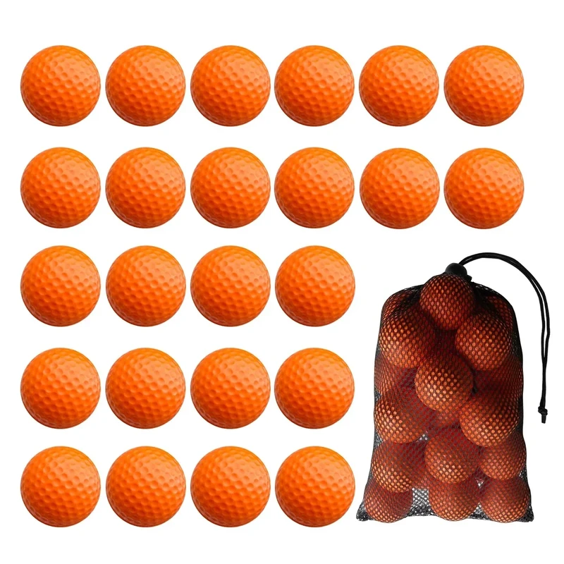HHLZM 24 Pack Foam Golf Practice Balls,Practice Golf Balls for Backyard,Realistic Feel and Limited Flight Soft Golf Balls for Indoor or Outdoor Training,Orange