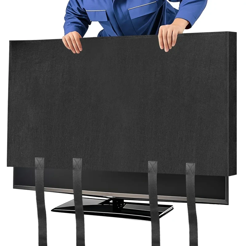 Wibeelee TV Cover Moving Dust Anti-Scratch TV Screen Cover Fits 50"-55" TV with Bottom Strap for Protection TV Moving Home Renovation Pet Scratch or Other Furniture(55")