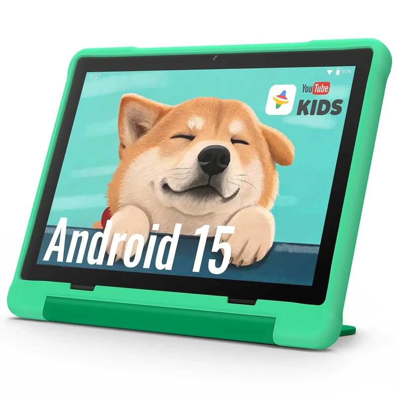 UEMXDOX Kids Tablet 2025 Android 15 10" 8GB+64GB WiFi6 - Green
