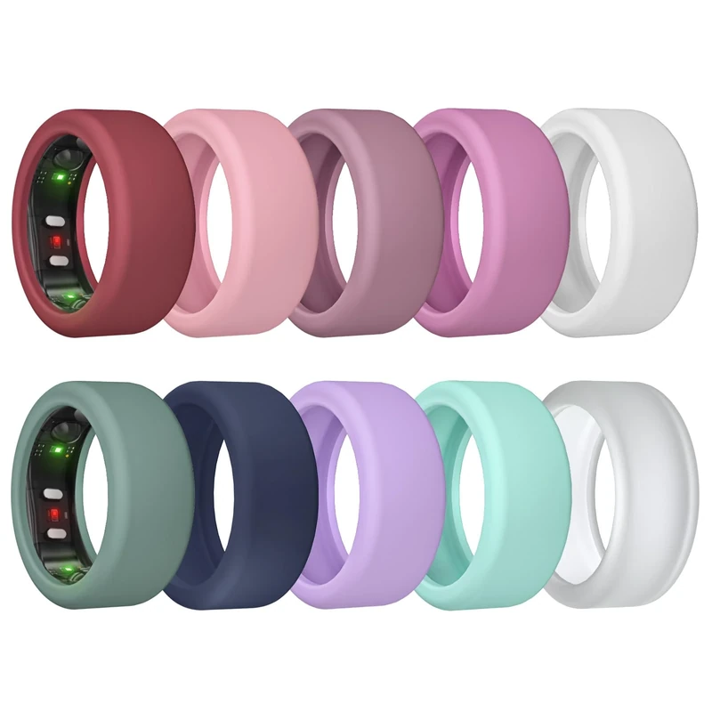 MAKCPOIMER 10-Pack Ring Cover for RingConn Gen 2 Air - Silicone(Size S)