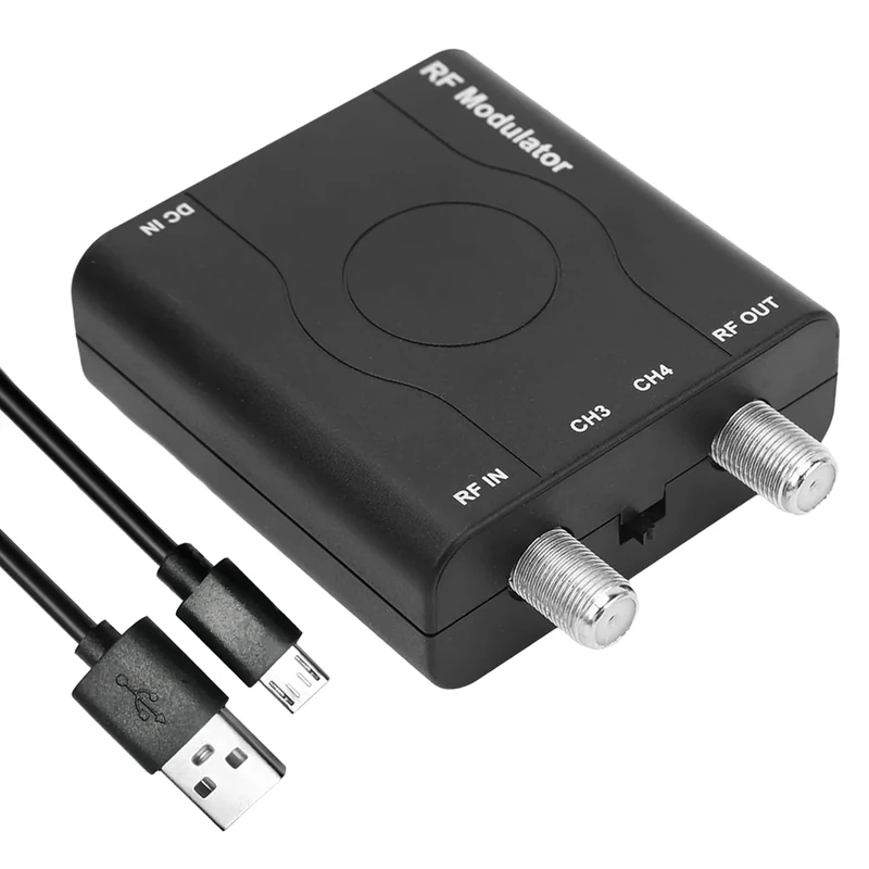 WOHPNLE HDM61 HDMI to Coax Adapter, 1080P HDMI to RF Converter with NTSC Format Output CH3/CH4 Plug and Play RF Modulator for TV Antenna Signal