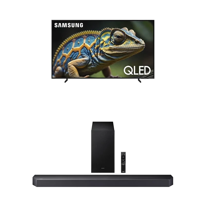 Samsung 85-Inch Class QLED 4K Q60D Series Quantum HDR Smart TV w/Object Tracking Sound Lite (QN85Q60D, 2024 Model) Q-Series Soundbar HW Q600F 3.1.2 ch Subwoofer (2025 Model)