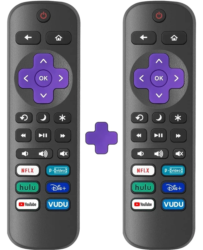 BGUP 2 Pack Roku TV Remote - Compatible with TCL, Hisense, Onn