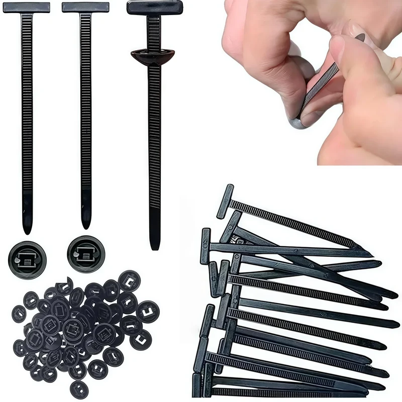 Nylon Universal Cable Tie Buckle Zipper Clips, 2025 Upgrade Multipurpose Plastic Cable Ties Tool, New Multifunctional Cable Tie Buckle Heavy Duty Self Locking Zip Ties Holder (20 PCS)