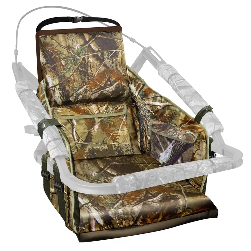 UQM Tree Stand Seat Replacement, Adjustable Treestand Seats for Hunting, Comfortable Portable Hunting Tree Seat Fits Climber Deer Tree Stands (One-Piece Surround Tree Seat)