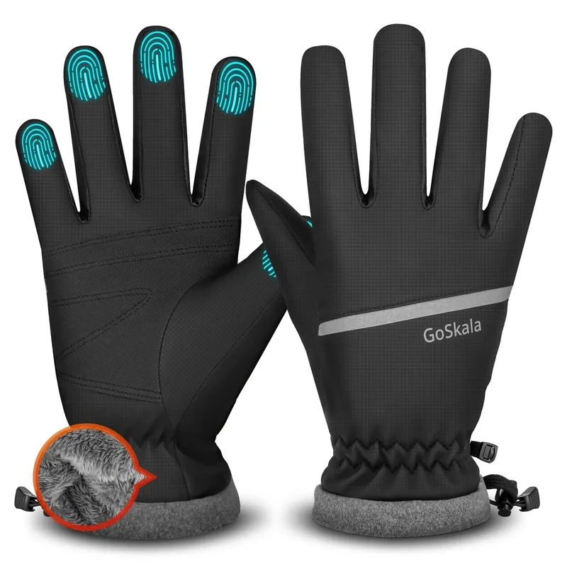 GoSkala Winter Gloves Men Women,Waterproof Windproof Touchscreen Thermal for Cold Weather Outdoor Running Cycling Hiking