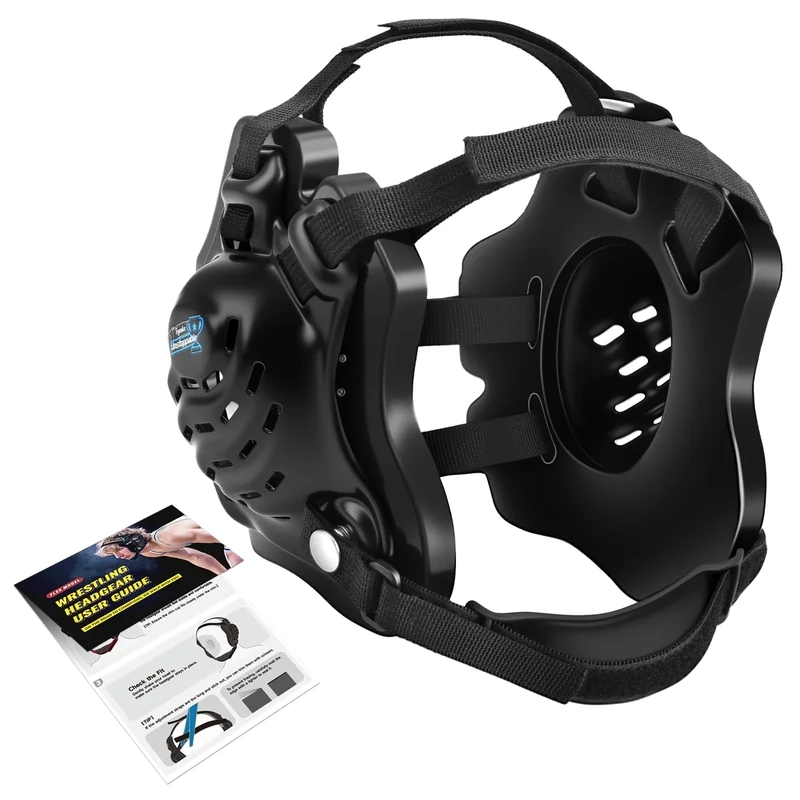 Trymaker Wrestling Headgear, Head Gear for Men and Youth with Chin Cup, Dual-Layer Ear Guard for MMA, BJJ (for Users Age 10+)