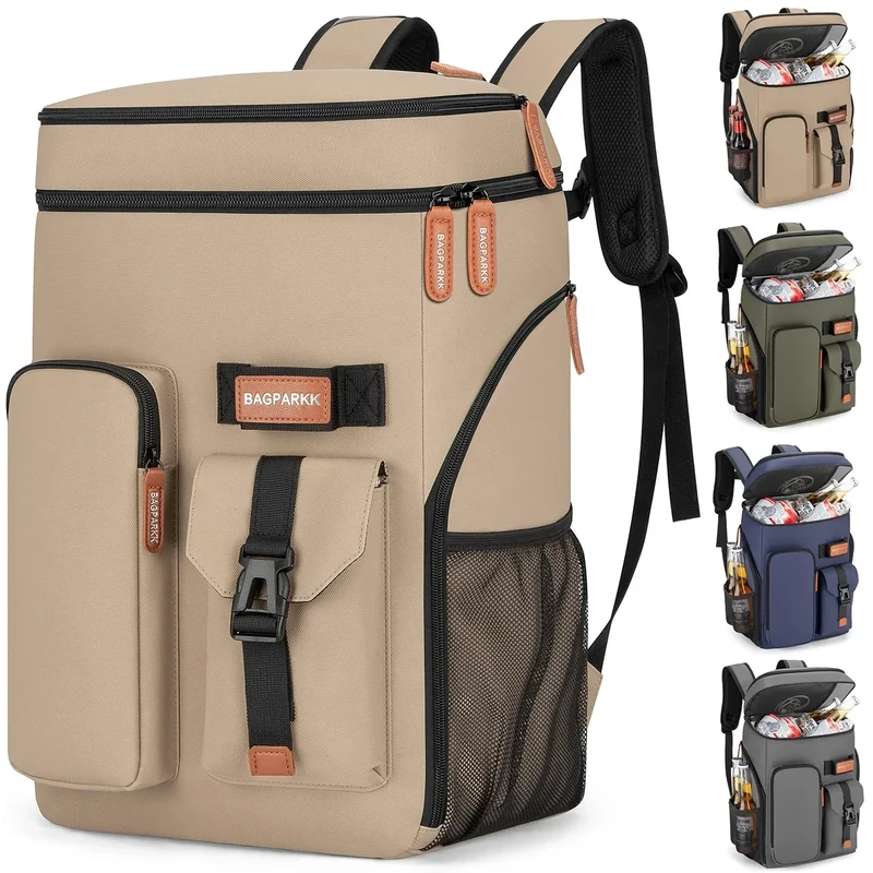 Insulated Cooler Backpack,45 Cans Multifunctional Double Deck Leakproof Cooler Bag with Sternum Strap,Large Capacity Lightweight Travel Camping Beach Backpack Cooler Ice Chest for Men Women