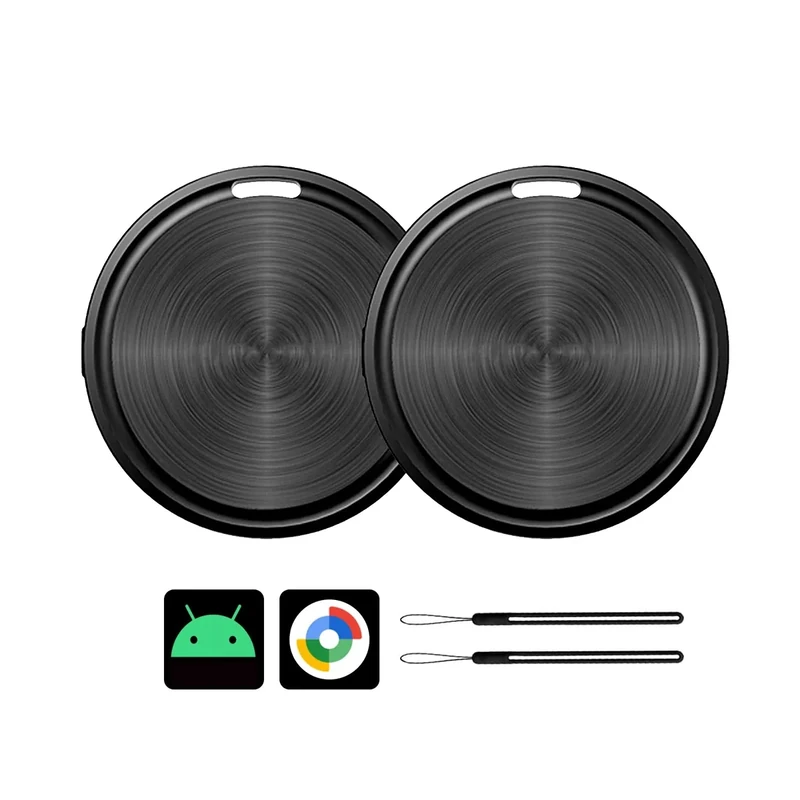 Air Tags-2 Pack Tracker Tag for iOS and Android, Work with Google Find Hub & Apple Find My APP, Long Battery Life, for Keys/Luggage/Suitcase/Backpack/Wallet, Black