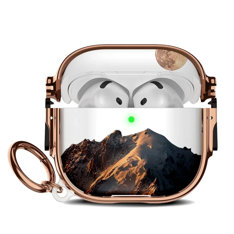 Maxjoy AirPods 4 Case 2024 - Safety Lock, Moon Pattern, Keychain