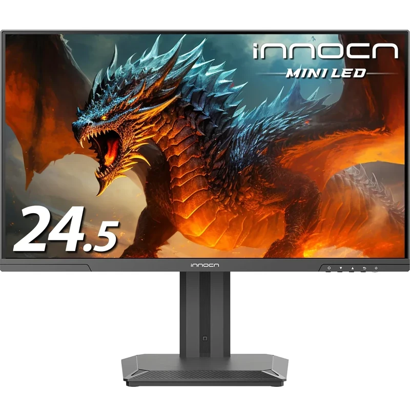 INNOCN 24.5" 2K QHD 2560 x 1440P 240Hz Monitor, Gaming Console Ready, Mini-LED Precisely Local Dimming, Monitor for Mac, HDMI 2.1, DP 1.4, Height Pivot Adjustable Stand, Black - 25M2S