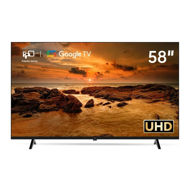 FPD 58 Inch Smart TV, 4K UHD Google TV with Google Play and Google Cast Built-in, HDR 10 Television with Voice Assistant Remote, WiFi Stream Live LED Flat Screen TVs, Dolby Audio(AG58-P1,2025)