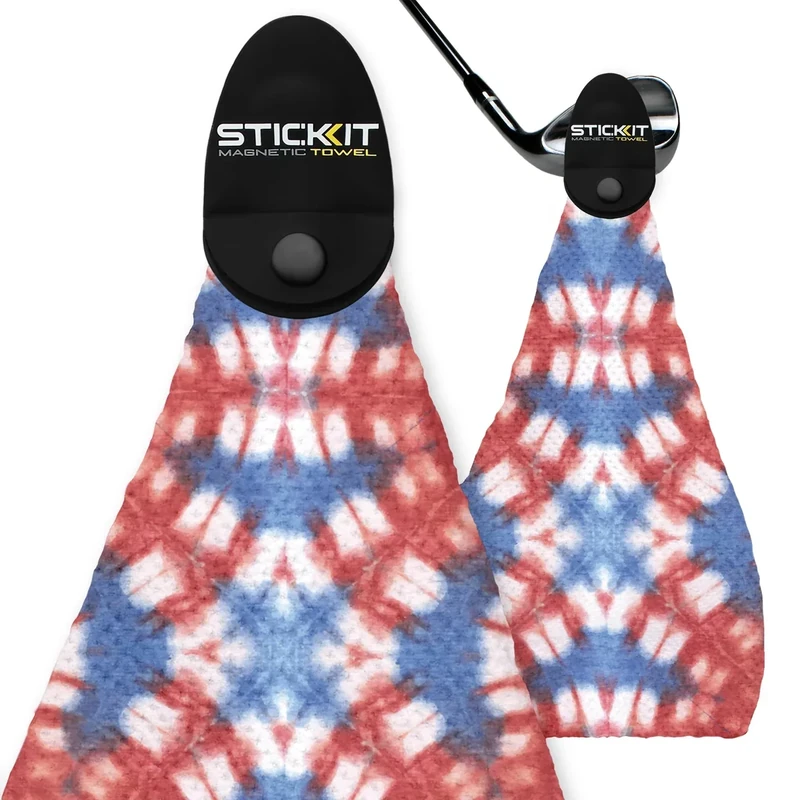 STICKIT Magnetic Towel – Red, White, and Blue Tie Dye