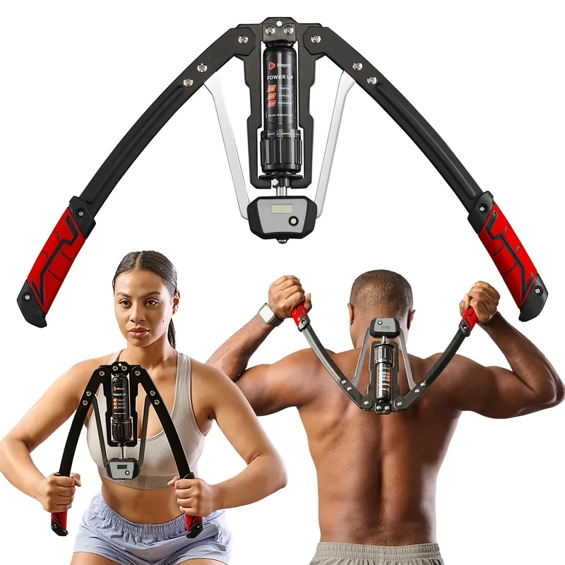 Lifepro Hydraulic Power Chest Expander and Arm Twister Trainer Exerciser - Adjustable 22-440lb Resistance, Smart Rep Counter - Home Gym Workout Equipment for Upper Body Strength Training