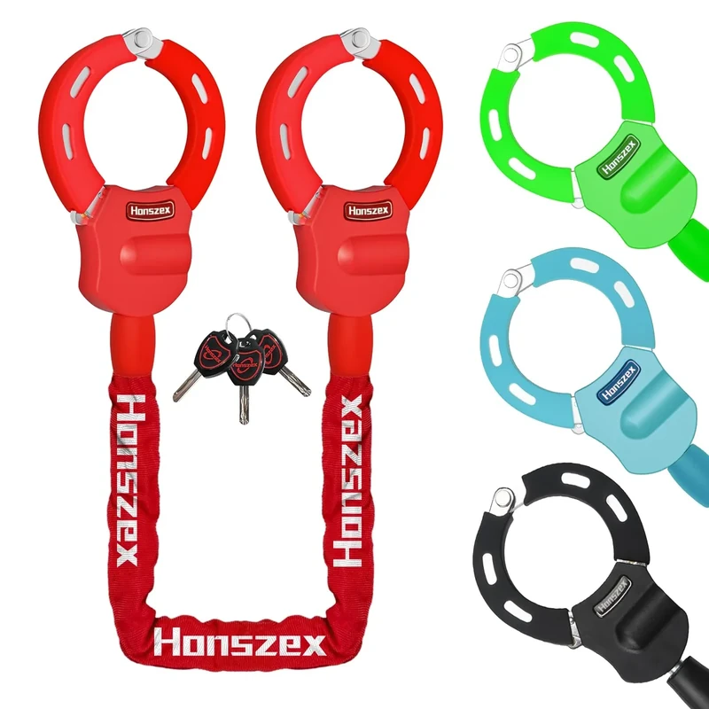 Honszex Scooter Lock, Scooter Locks Anti Theft, 36.22inch Colorful Electric Scooter Handcuff Lock, Bike Locks High Security with Key, Accessories for E Scooter, E Bike