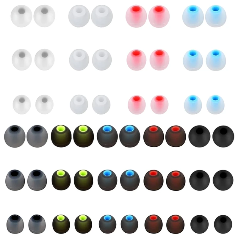 Earbuds Replacement Tips 54Pcs Silicone Earbuds Cap Replacement Pieces Earbud Covers Headphone Earbuds Rubber Tips Fit Most in-Ear Earbuds (Inner Hole 3.8mm -5.1mm) 3 Sizes S/M/L,9 Colors