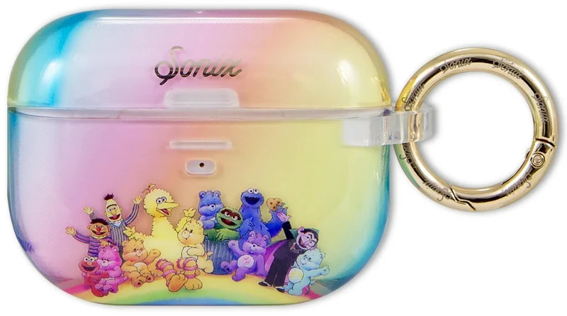 Sonix Case for AirPods Pro 2 & Pro 1 (1st/2nd Gen) - Hard Shell Cover with Keychain, Wireless Charging | Care Bears x Sesame Street