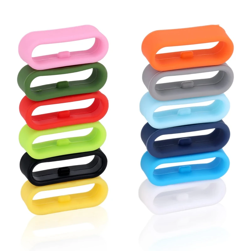 Tinoaly 12pcs Silicone Strap Rings for Magic Band+ & 2.0 & More, Fastener Loop Secure Holder Protectors Accessories Clips Compatible with Magic Band+ & 2.0 & More (12 Colors)