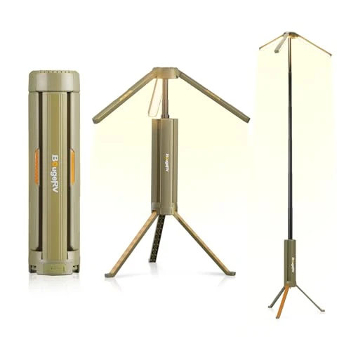 BougeRV Upgraded Telescopic Camping Light, 15600mAh Rotatable Electric Lantern, Collapsible Outdoor Light, Cordless Flashlight, Waterproof, Tent Lamp for Camping, Emergency, Hiking, Outdoor