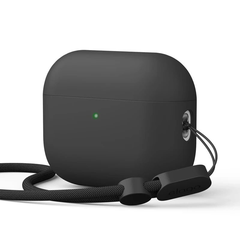 elago Liquid Hybrid Case Compatible with AirPods Pro 3 Case Cover - Triple Layer Protection, Lanyard Included, Wireless Charging, Shock Resistant (Black)