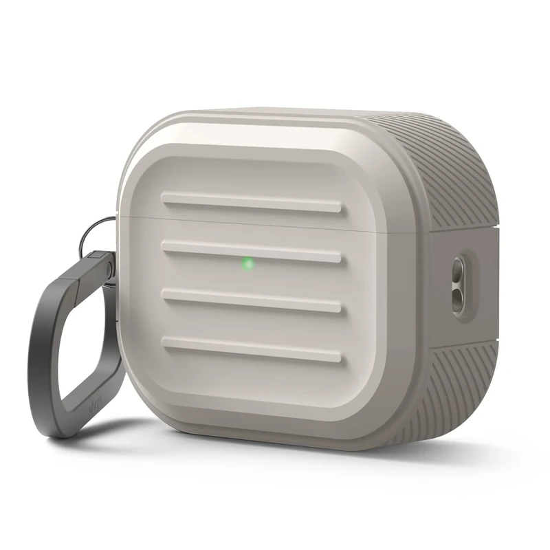 elago Armor Case for AirPods Pro 3 - Stone, Carabiner, Shock-Resistant