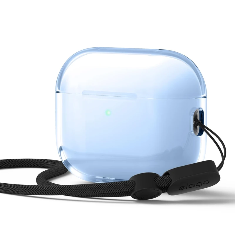 elago Clear Case for AirPods Pro 3 - Aqua Blue, Shockproof, Lanyard