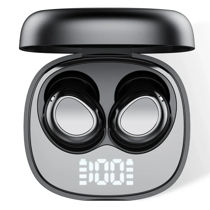 Sleep Ear Buds, 2025 True Wireless Earbuds, Ultra-Mini Bluetooth 5.4 Earbuds for Side Sleepers, 42H Play Hi-Fi Stereo 3D Bass Noise Cancelling Bluetooth headphones, USB C, IP7 Waterproof LED Earphones