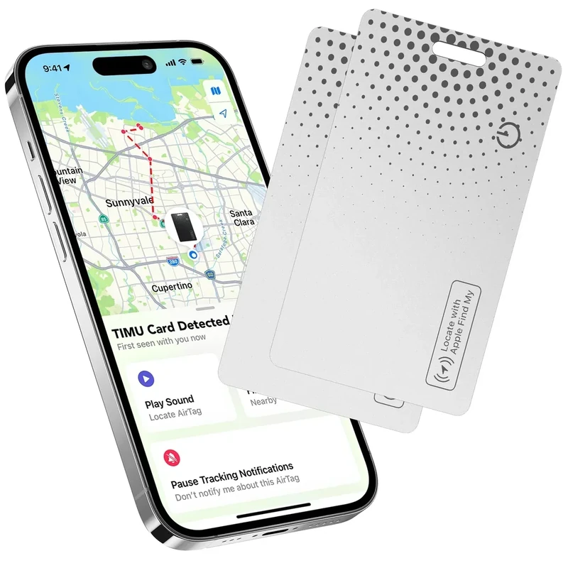 TIMU 2-Pack Air Tracker Wallet Tags - MFi Bluetooth Finder(White)
