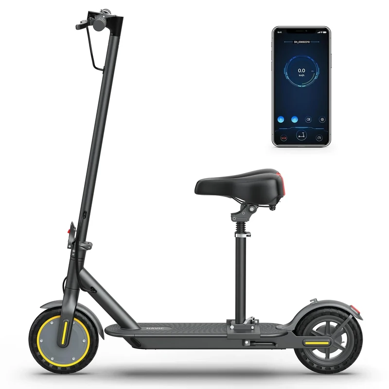 T5S Electric Scooter Adults, 350W Electric Scooter with Seat, Speed Up to 19 MPH, 22Miles Range, Folding E-Scooter with App Control