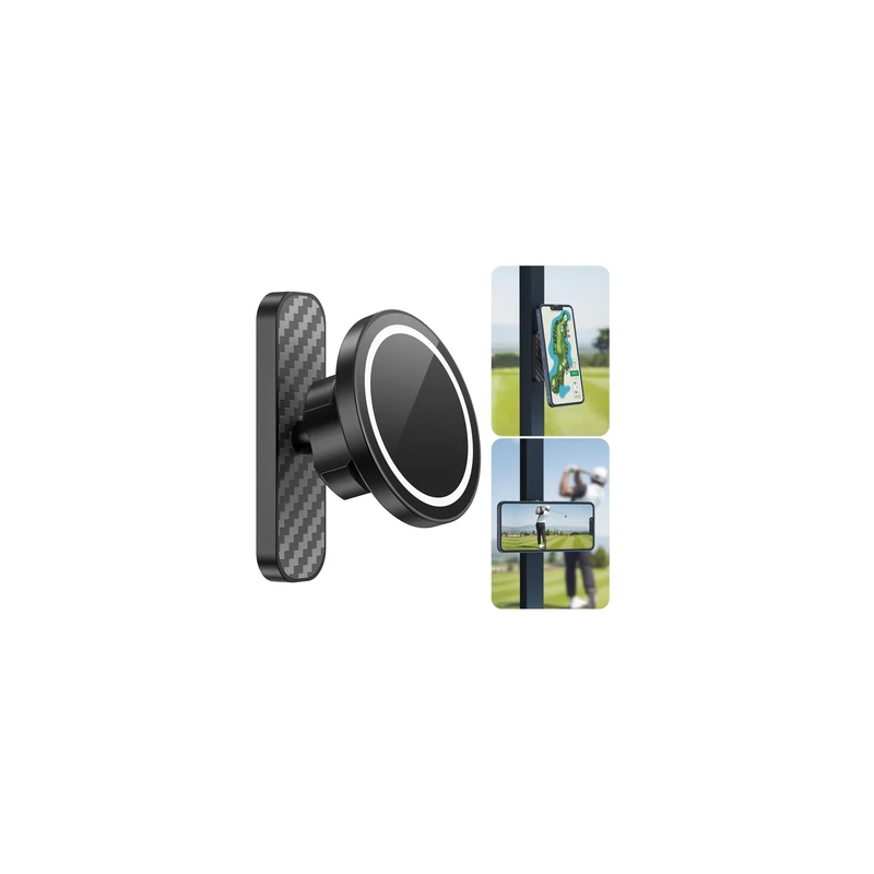 AISIKA Magnetic Golf Cart Phone Mount, 6 N52 Magnets Phone Holder Compatible with MagSafe iPhone and Android Golf Cart Accessories Gifts for Men Women Golfers