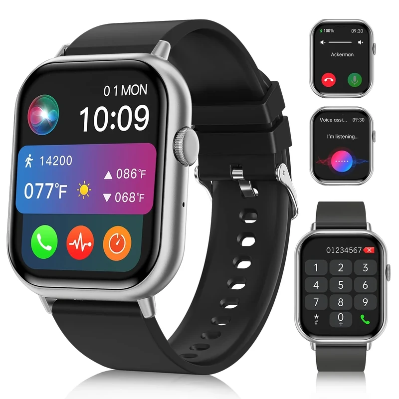 Smart Watches for Men Women (Answer/Make Call), 2.01" HD Screen Fitness Tracker Watch with Blood Pressure/Heart Rate/Sleep Monitor, Smart Watch for Android iOS Phones, IP67 Waterproof Sport Watch
