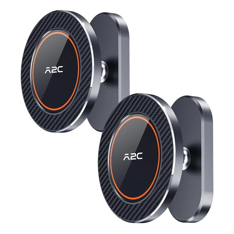 A2C 2-Pack Alloy Magnetic Golf Cart Phone Holder Compatible with MagSafe iPhone 16 Pro Max Plus 15 14 13 12 Mini Fits EZGO, Club Car, Yamaha, Icon, Golf Cart Essentials Gift for Friend Men Women