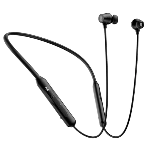 Active Noise Cancelling Headphones, Wireless In Ear Neckband Bluetooth Headphones with 3 AI Mics ENC, 60Hrs Playtime, V5.3 Magnetic Earbuds, Multipoint Connection Earphones for Work/Travel/Home/Office