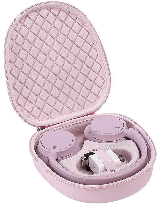 Headphone Case for Sony WH-CH720N Soundcore by Anker Q20i, Hard Portable Over Ear Headphone Carrying Case, Wireless Headphone Storage Protective Case for Travel Home (Pink)