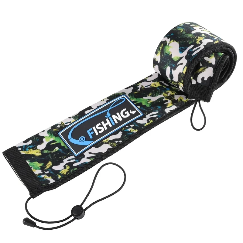 KPEPIX Lightproof Neoprene Fishing Rod Sleeve - Fishing Rod Cover for Storage & Transportation - Puncture Resistant Rod Sock for Casting, Trolling, Spinning Rods (Cyan Camo, 65in)