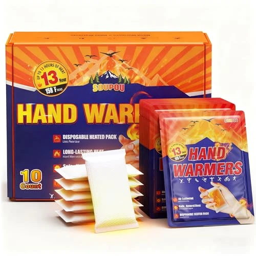 Soupou Hand Warmers Disposable 12pcs, Up to 13 Hours of Heat Body Warmers, Air Activated Bulk Hand Warmers for Women Men, Gifts for Christmas, Golf Hunting Camping Essentials, Winter Accessories