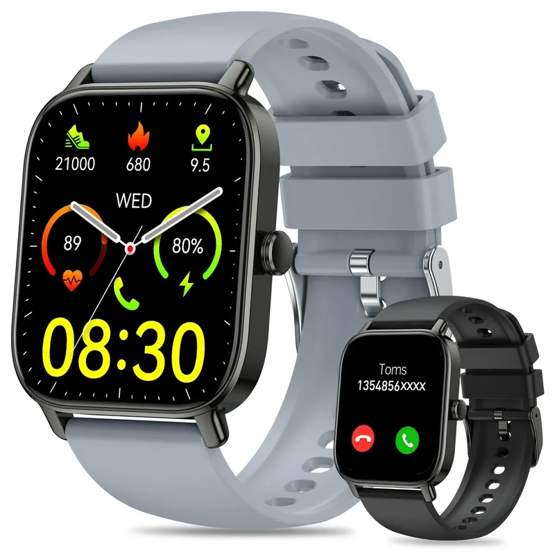 Paukila Smart Watch for Men Women Fitness: Waterproof Running Pedometer Make Answer Call Digital Mens Watches Step Tracker Smartwatch for Android Phone Sleep SpO2 Heart Rate Monitor