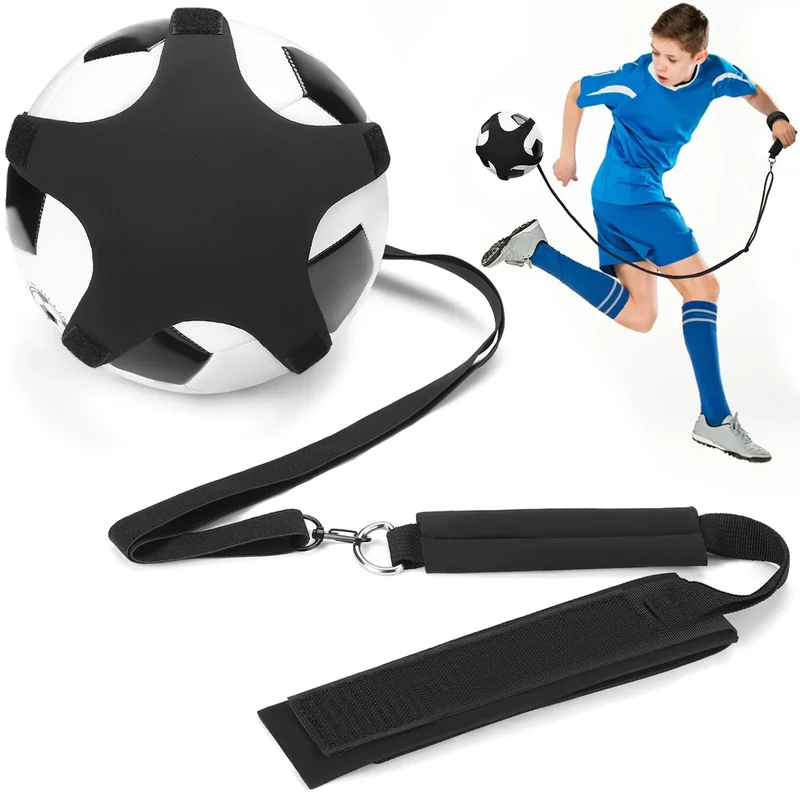 TOBWOLF Wrist Belt Solo Soccer Kick Trainer, Adjustable Handle Soccer Ball Trainers with String Fits Ball Size 3, 4, 5, Football Juggling Throwing Trainer for Adult/Youth to Enhance Ball Control Skill