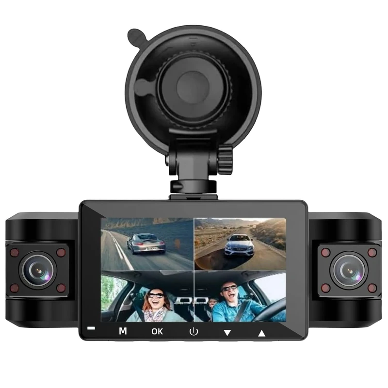 Tehclife 4-Channel 2.5K Dash Cam Front & Rear - WiFi, Night Vision