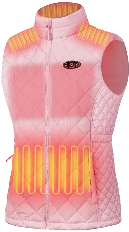 TRISTEAFF Womens Heated Vest, Heating Vests For Women With Battery Pack Included, Slim Fit Lightweight Warming Quilted Gilet, Rechargeable Electric Down Puffer Jacket For Winter, Cycling