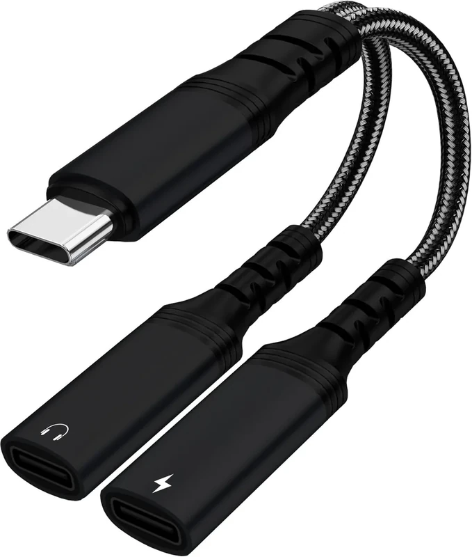 AD ADTRIP USB-C Splitter 1-in-2 HiFi Audio & PD60W Charger - Black
