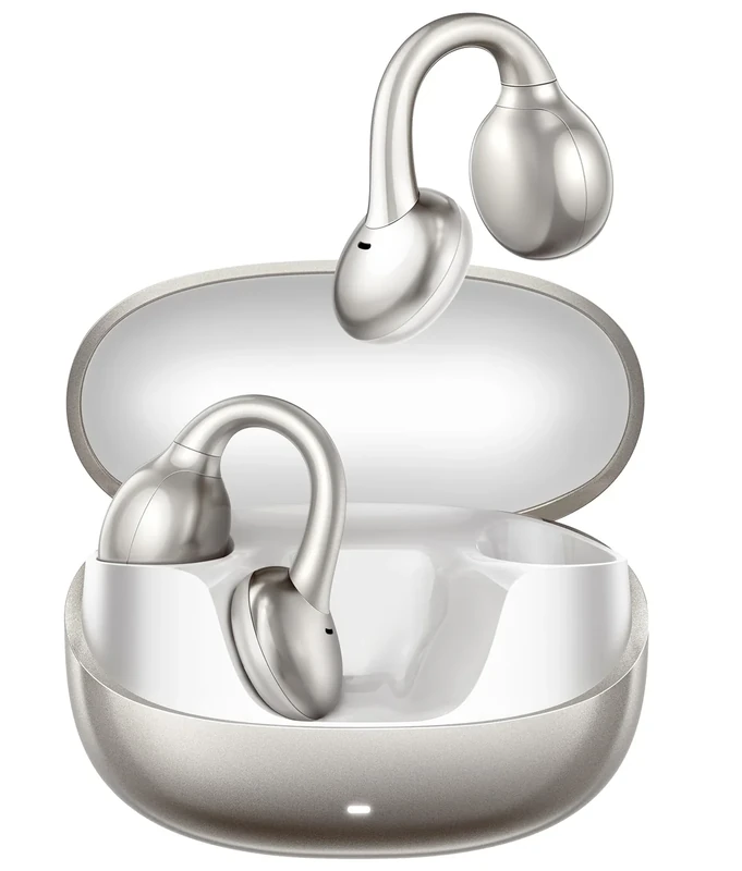 JOYROOM OE3 Open Ear Wireless Earbuds, Bluetooth 5.4 Sports Headphones, Lightweight L-Shaped Ear Clip, Tap Control, Dual Device Connection, Immersive Bass, All-Day Comfortable Wear，Silver Grey - Image 1