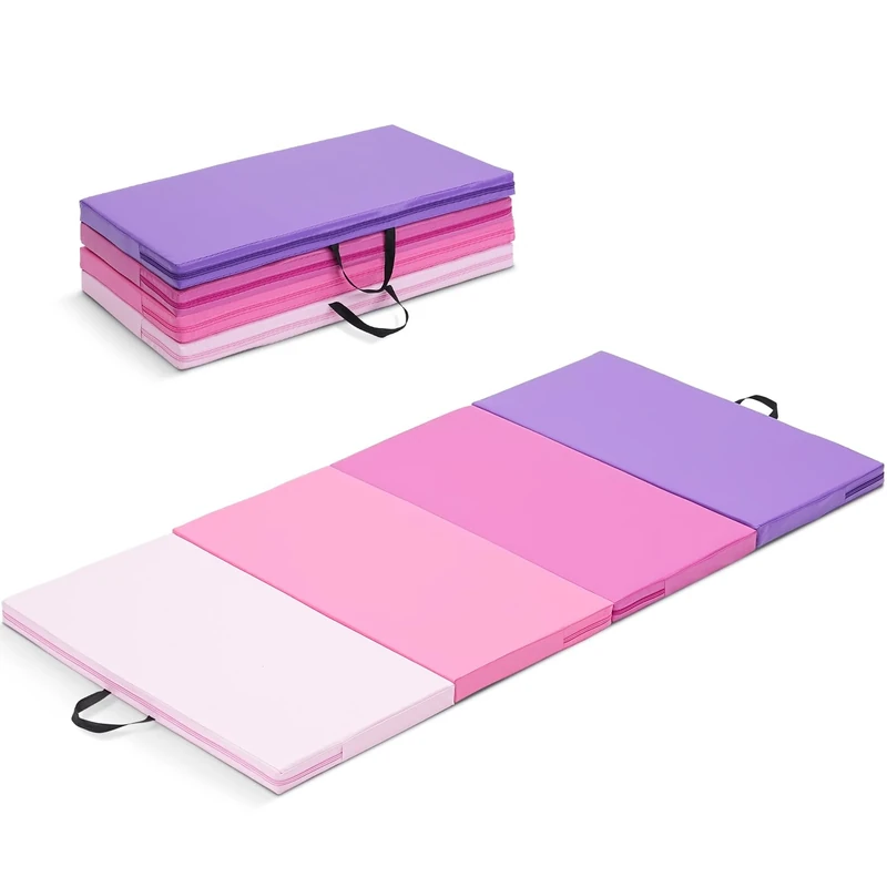 ZENOVA Gymnastics Mat 3'x6'x2' Exercise Mat Gym Mat for Home Aerobics Workout Foldable Tumbling Mat Children Gifts